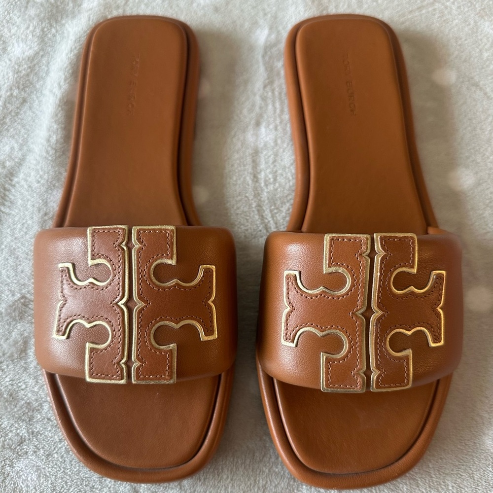 Tory Burch Brown Slide Sandals